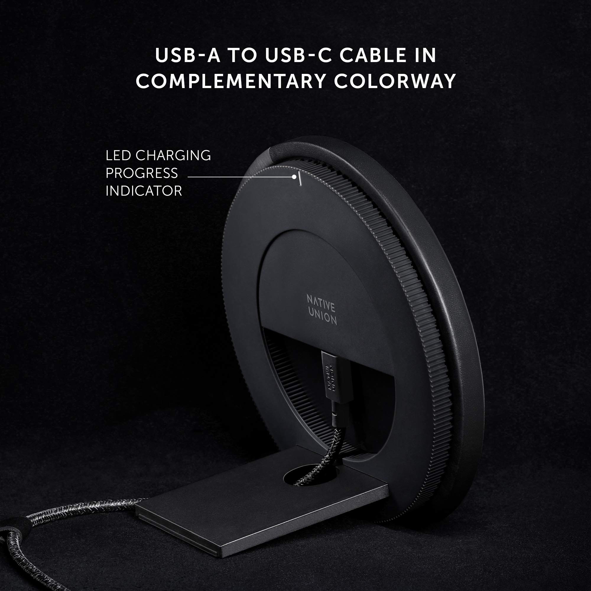 Native Union Dock Marquetry Wireless Charger – Genuine Italian Leather Qi-Certified 10W Fast Charging Stand for iPhone 11/11 Pro/11 Pro Max (Rose) | Stylish Desk Accessory for Home & Office Charging