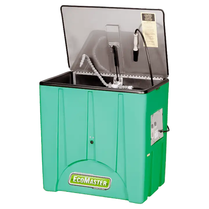 Fountain Ecomaster 45 Gallon Aqueous Parts Washer with Stainless Steel Lid & Filter - Industrial Cleaning for Automotive, Machinery & Metal Parts