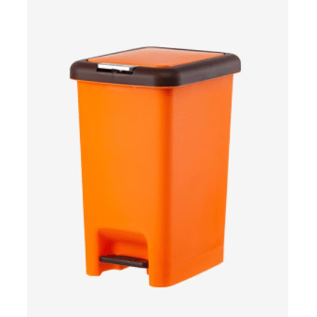 15L (3.9 Gallon) Square Step Trash Can with Lid - Plastic Kitchen Waste Bin, Bathroom Garbage Can for Home, Office, Dorm - Odor-Proof & Space-Saving Design (Color B, 8L Size) | Perfect for Under Sink, Pantry & Small Spaces