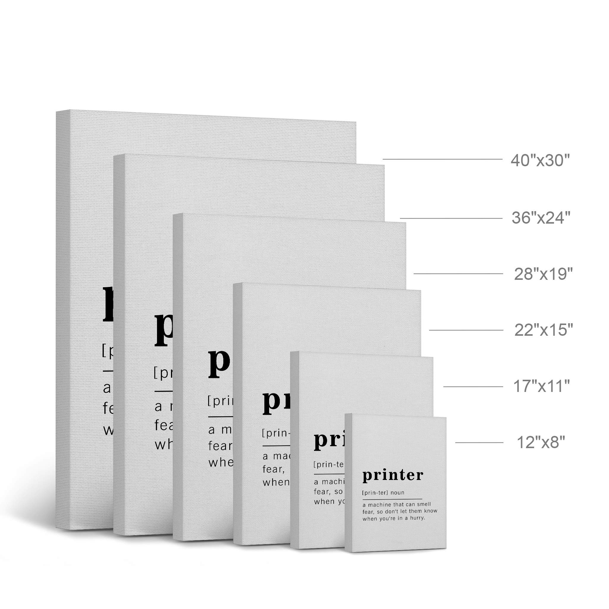 Funny Noun Dictionary Definition of Printer Canvas Print - Inspirational Quote Wall Art for Office, Living Room, Bedroom & Bathroom - Ready to Hang Home Decor (40x30 inches, Made in USA) - Perfect Gift for Tech Lovers & Office Humor