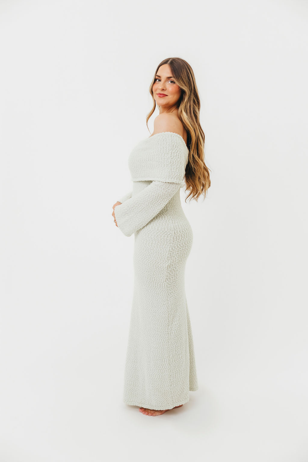 Seafoam Green Nora Knit Maxi Dress - Bump Friendly Maternity Dress for Pregnancy, Nursing & Postpartum - Perfect for Baby Showers, Beach Vacations & Date Nights