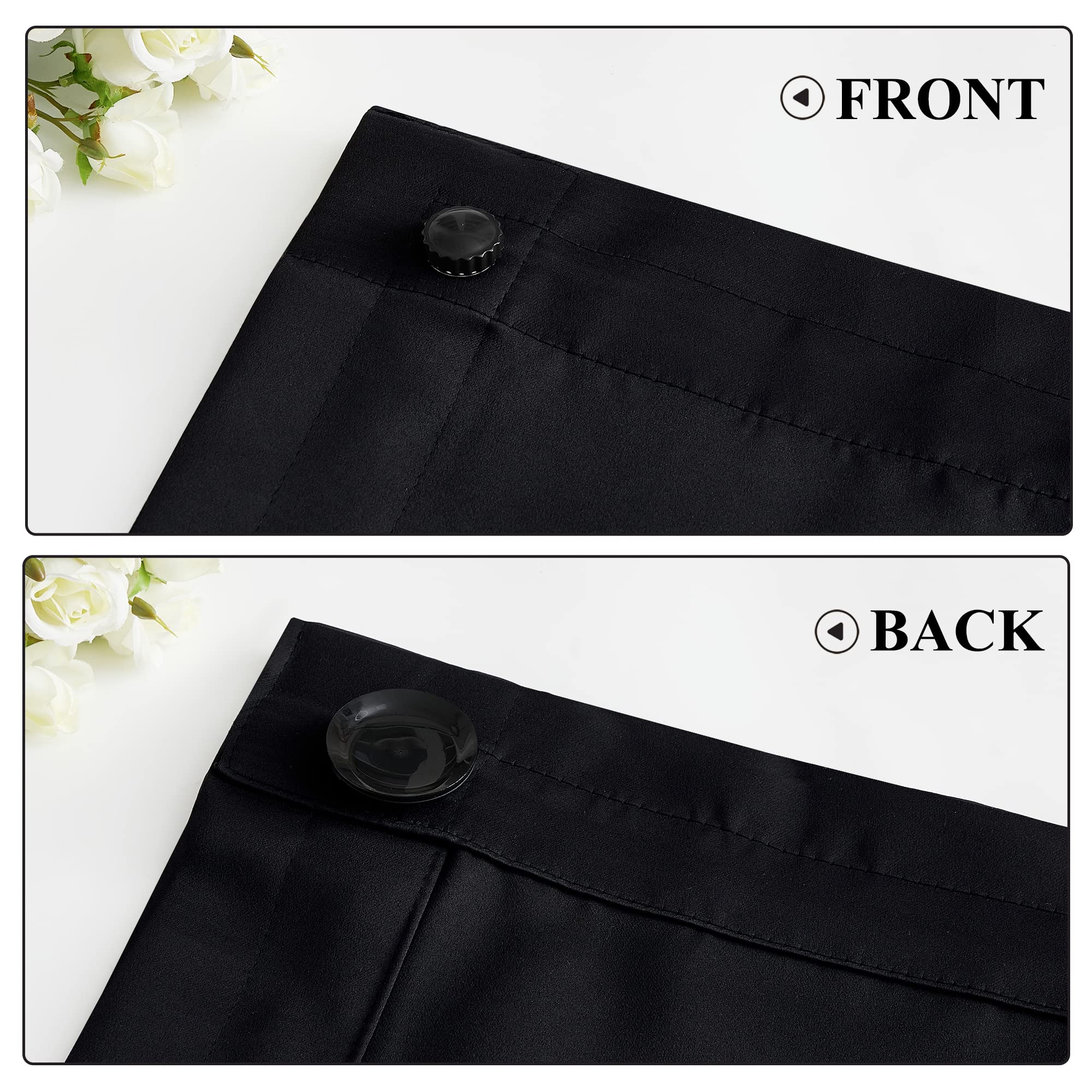 Blackout Door Curtains for French Doors - Adjustable Thermal Insulated Privacy Shades with Suction Cups - Perfect for Garage Doors, Storage Rooms & RV Campers - Solid Black (23