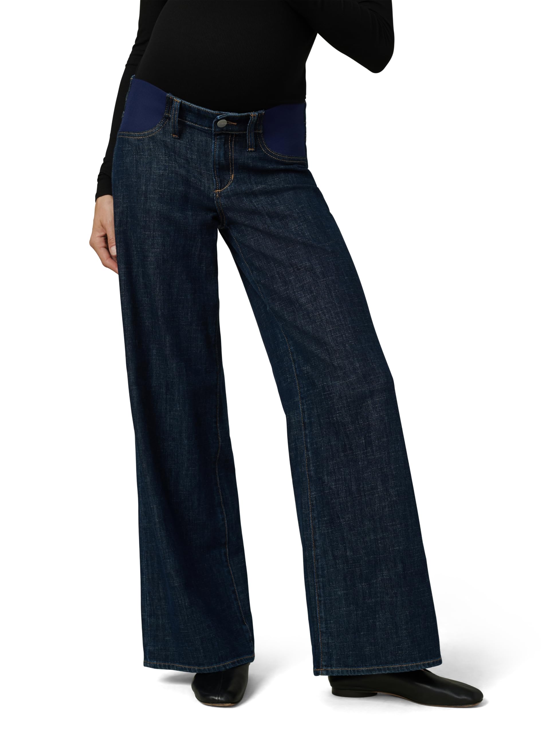 Joe's Women's Lou Wide Leg Maternity Jeans - Stretchy Comfortable Pregnancy Denim Pants for Work & Casual Wear