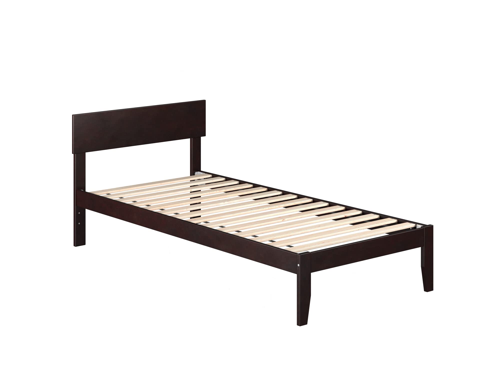 AFI Boston Twin XL Size Platform Bed Frame in Espresso Finish - Sturdy Wooden Bed Base with Underbed Storage Space | Perfect for Dorms, Small Bedrooms & Guest Rooms