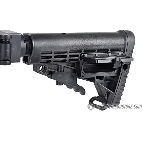 Lancer Tactical WellFire MB4418-1 Bolt Action Airsoft Sniper Rifle - 380 FPS High Power Precision Airsoft Gun for Outdoor Training & Competitive Shooting - Black Tactical Sniper Rifle for Airsoft Battles & Target Practice