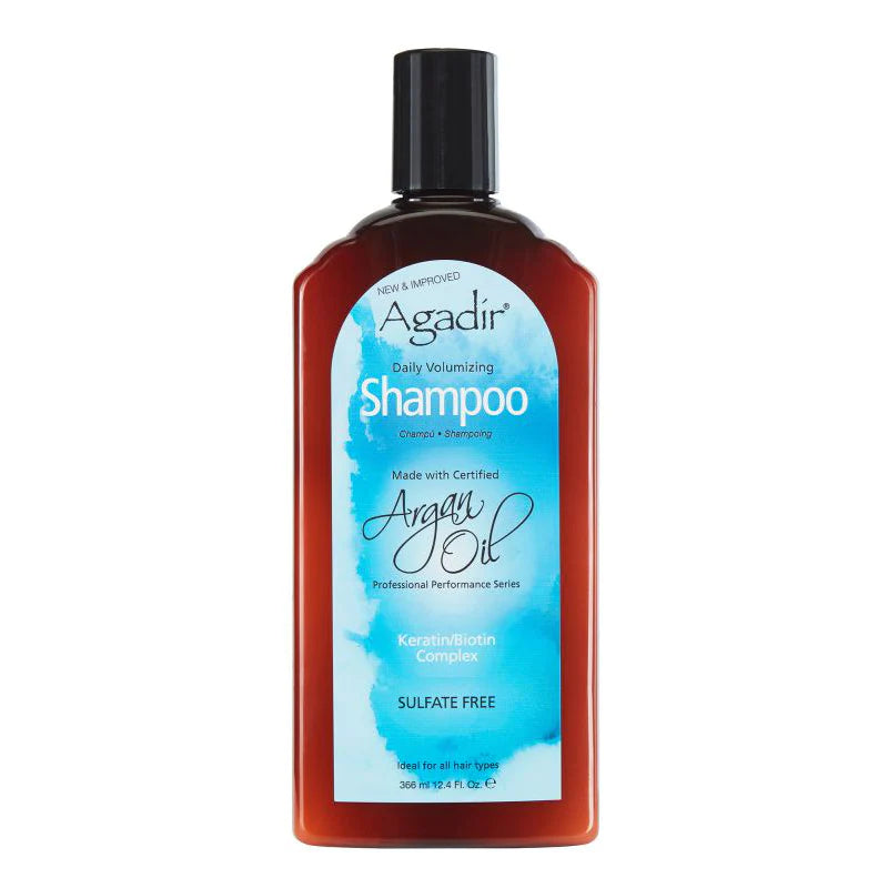 Agadir Argan Oil Daily Volumizing Shampoo for Hair Growth & Volume - 12.3oz (366ml) - Sulfate Free & Hydrating Formula for Dry, Damaged Hair - Perfect for Daily Use at Home or Salon