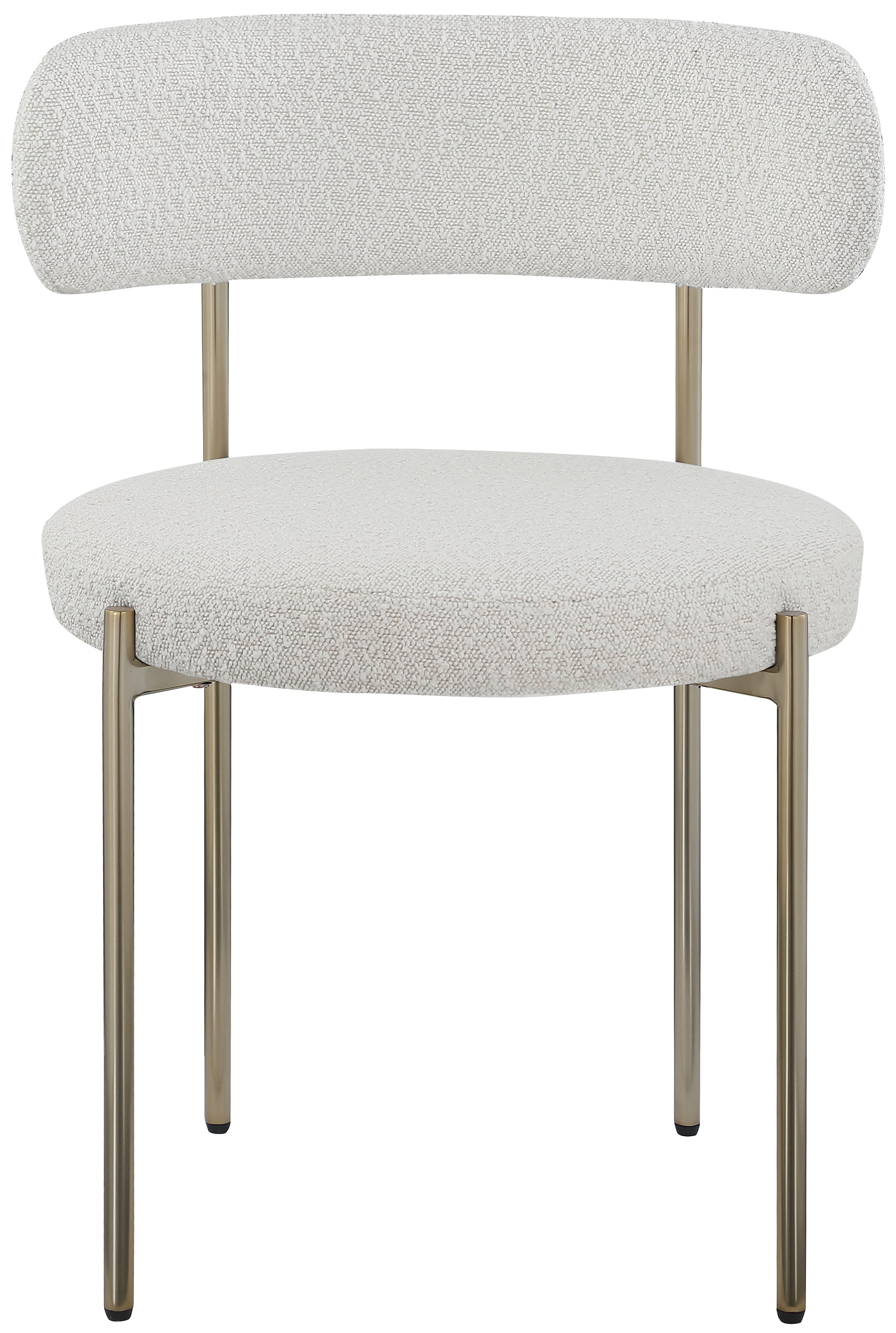 Luxury Boucle Fabric Dining Chair - Modern Upholstered Accent Chair for Kitchen, Dining Room & Office - Soft & Comfortable Mid Century Design - Perfect for Home Decor & Entertaining