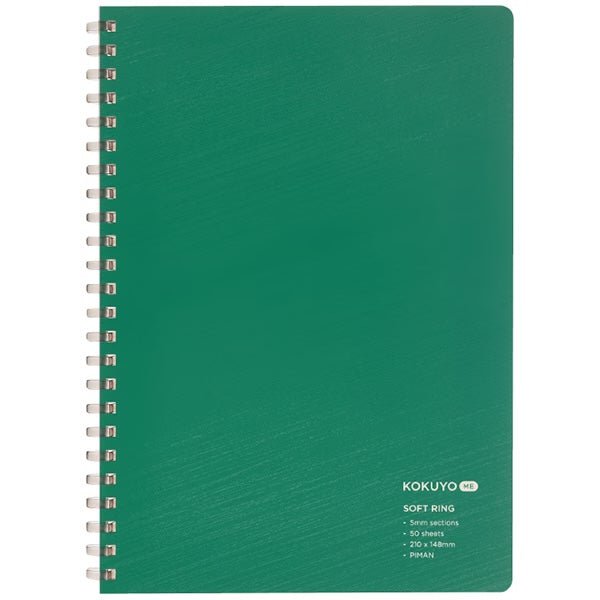 KOKUYO ME A5 Soft Ring Notebook with Grid Lines - Deep Nature Color for School, Office & Journaling | Premium Japanese Stationery for Note-Taking & Planning