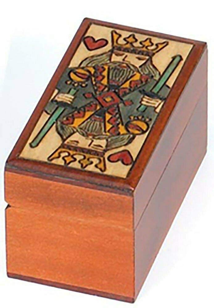 King of Hearts Playing Card Holder Box - Premium Card Storage for Poker, Blackjack & Casino Games - Perfect for Game Nights, Parties & Collectors