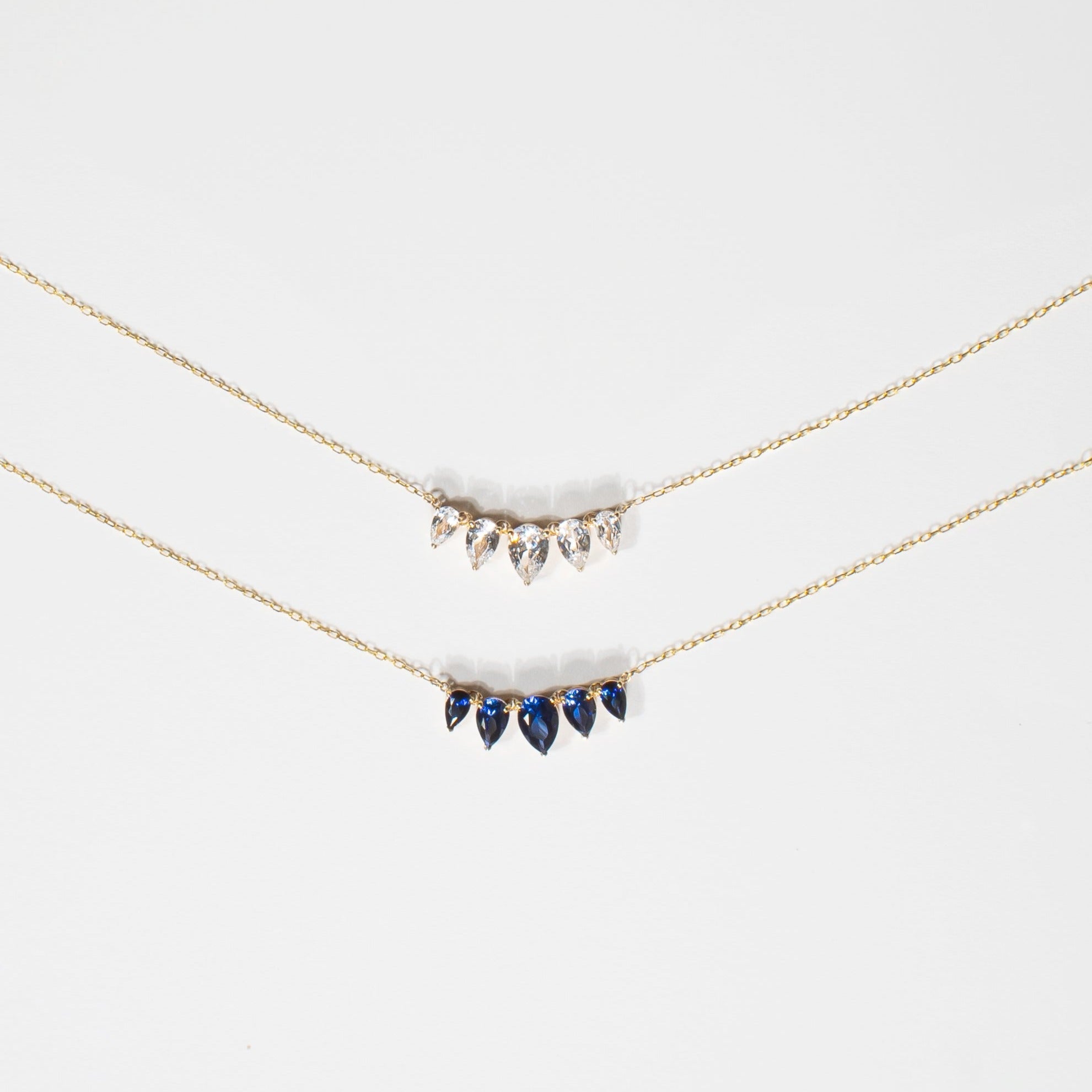 10K Yellow Gold Teardrop White Sapphire Necklace for Women - Elegant Dainty Pendant Jewelry Gift for Birthday, Anniversary & Special Occasions