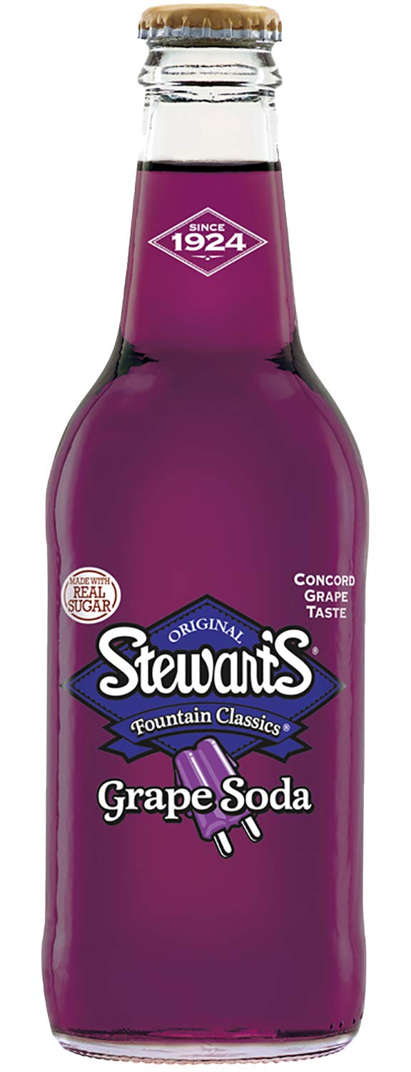Stewart's Grape Soda - 24 Pack (12 fl oz Glass Bottles) | Classic American Soda for Parties, BBQs & Nostalgic Treats