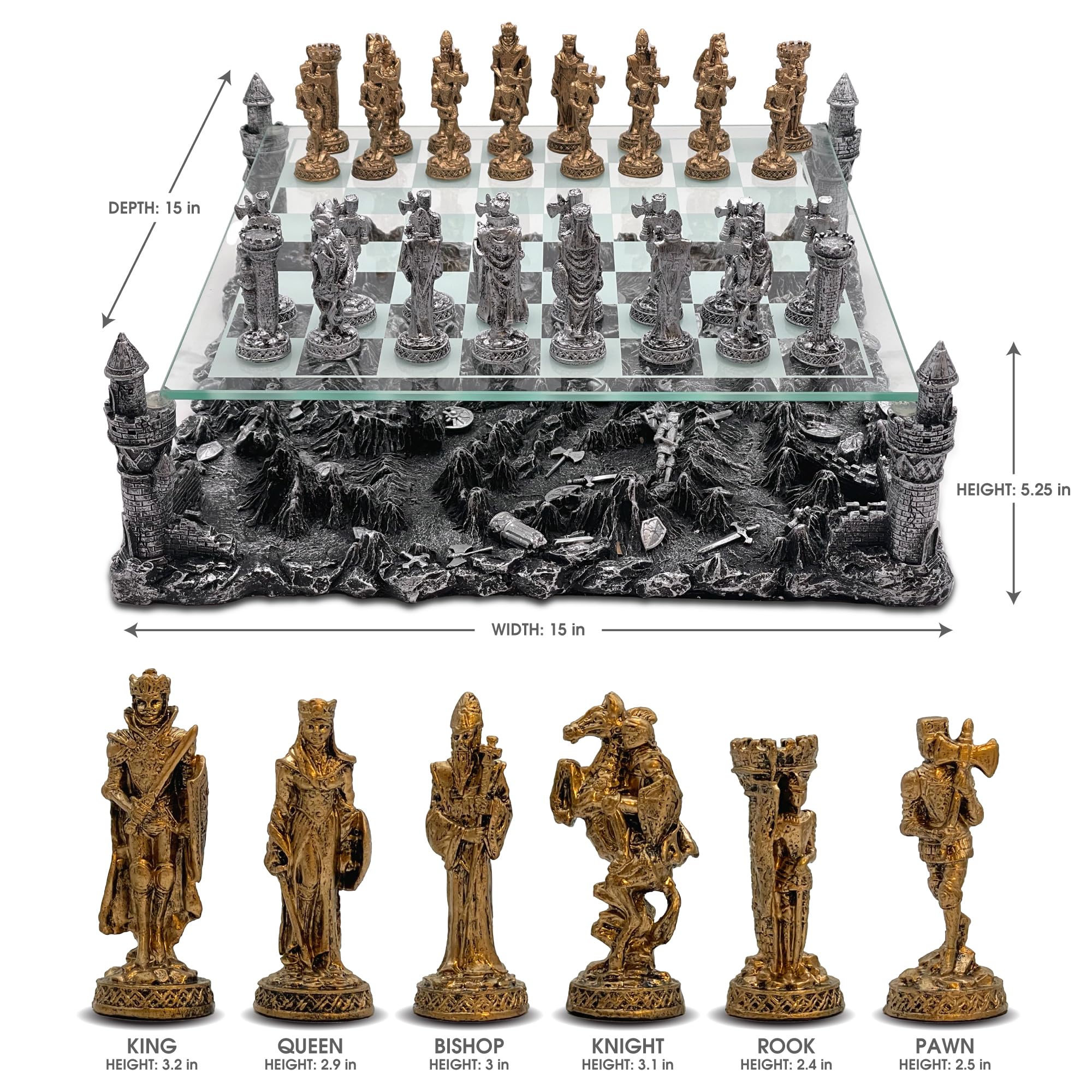 Renaissance Knight Chess Set - Classic Wooden Strategy Board Game for Adults & Kids | Perfect for Family Game Nights, Gifts, and Educational Play