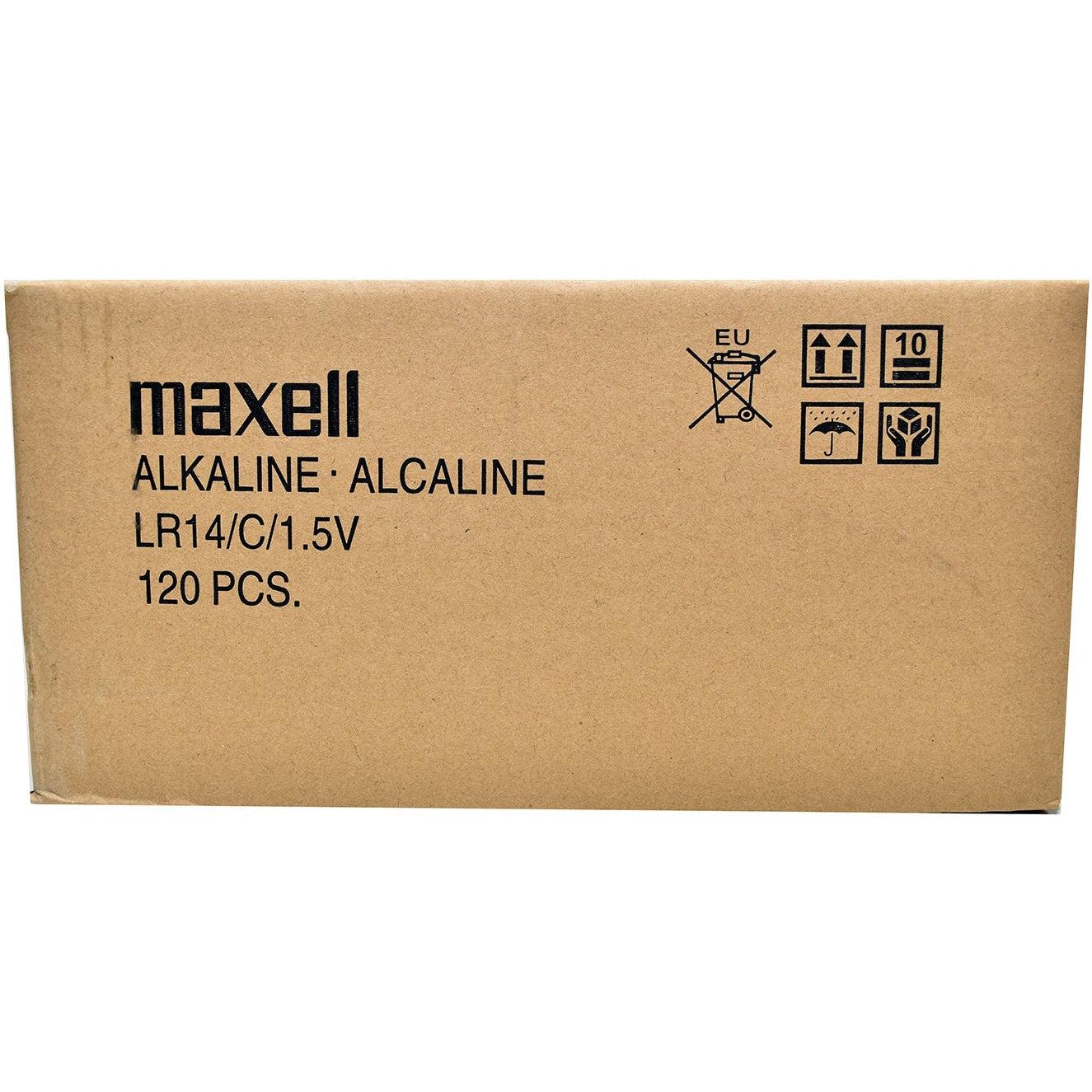 Maxell Alkaline C Size Batteries - 6 Pack Bulk with Shrink Wrap Packaging - Perfect for Flashlights, Toys, and Home Electronics