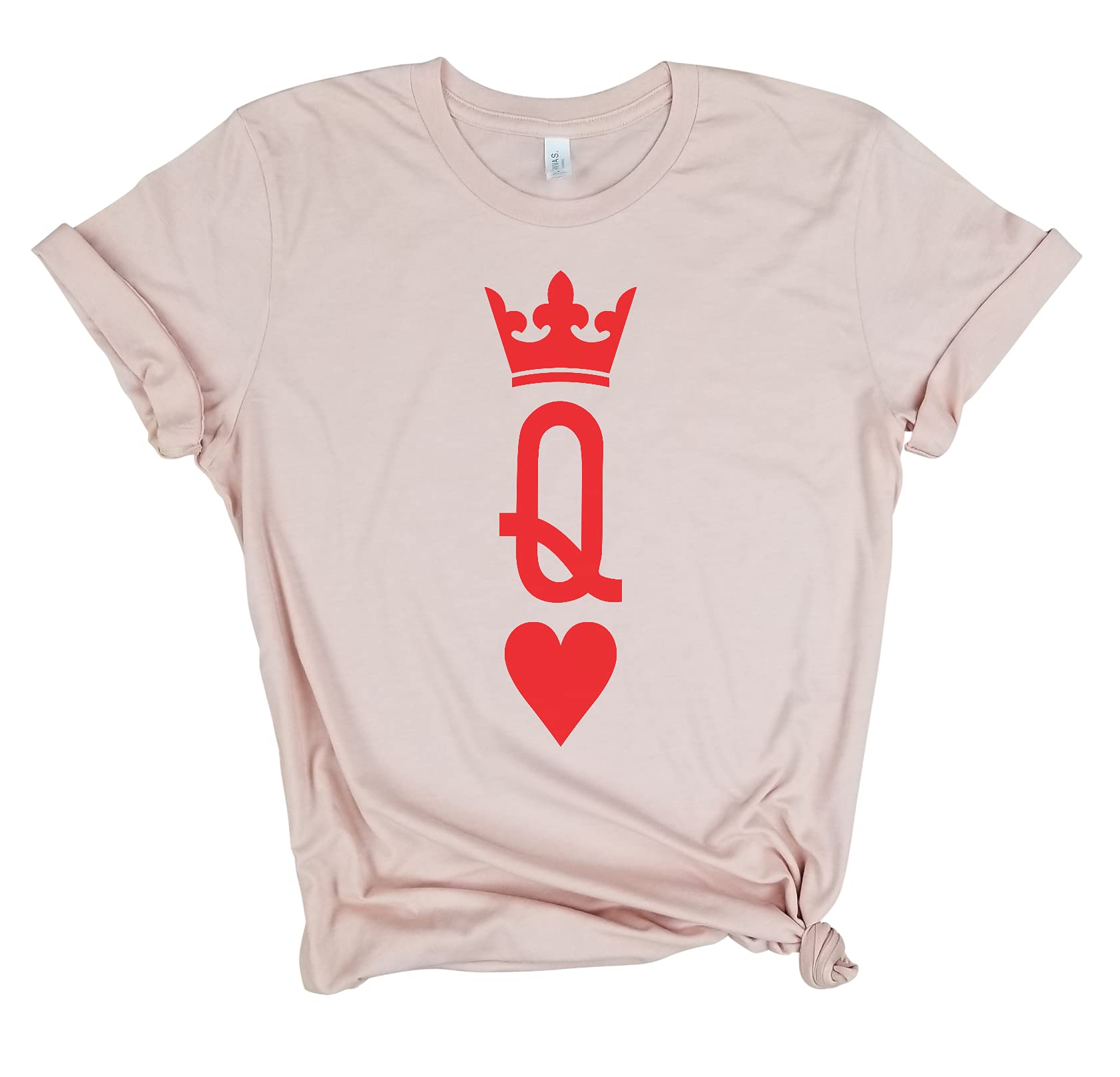 Queen of Hearts T-Shirt - Elegant Playing Card Design, Unisex Casual Tee for Poker & Gambling Fans - Perfect Gift for Her, Birthday or Casino Night Outfit