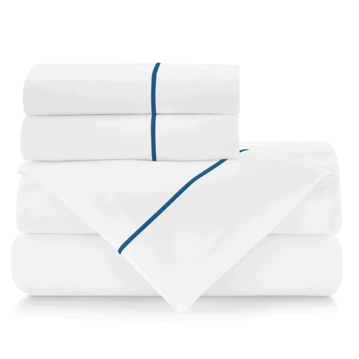Luxury Embroidered Percale Cotton Sheet Set - 100% Breathable & Soft Bedding for Master Bedroom, Guest Room & Hotel Use