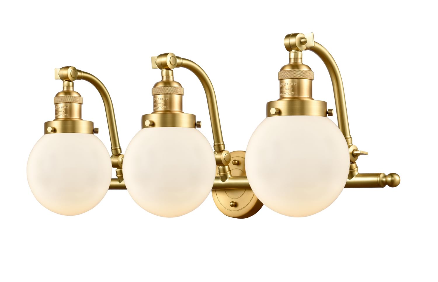 515-3W-SG-G201-6 LED Bathroom Vanity Light - 3 Light Dimmable Wall Sconce, Waterproof IP44 for Bathroom, Bedroom, and Hallway Lighting