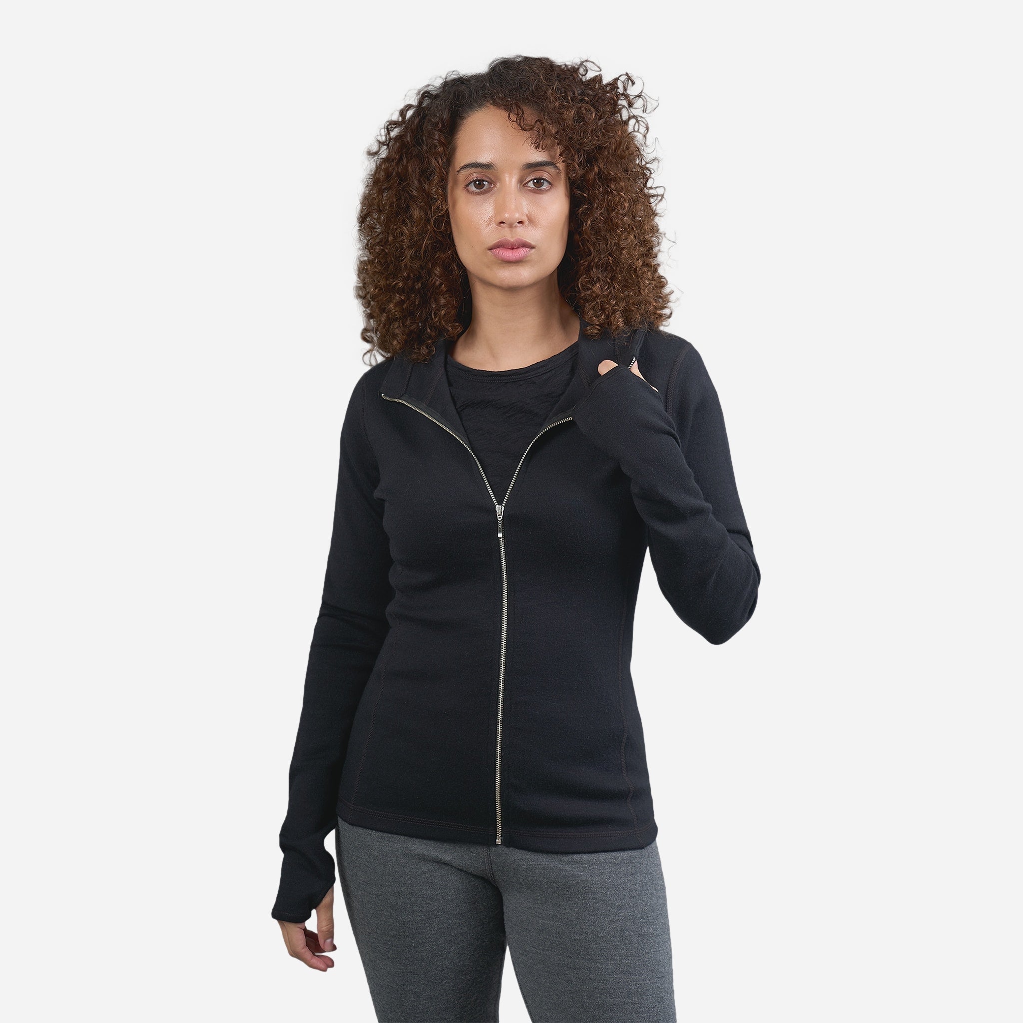 Women's Alpaca Wool Hoodie Jacket - 420 Midweight Full Zip Fleece Pullover for Outdoor Hiking & Winter Travel - Cozy Warm Sweatshirt for Casual Wear