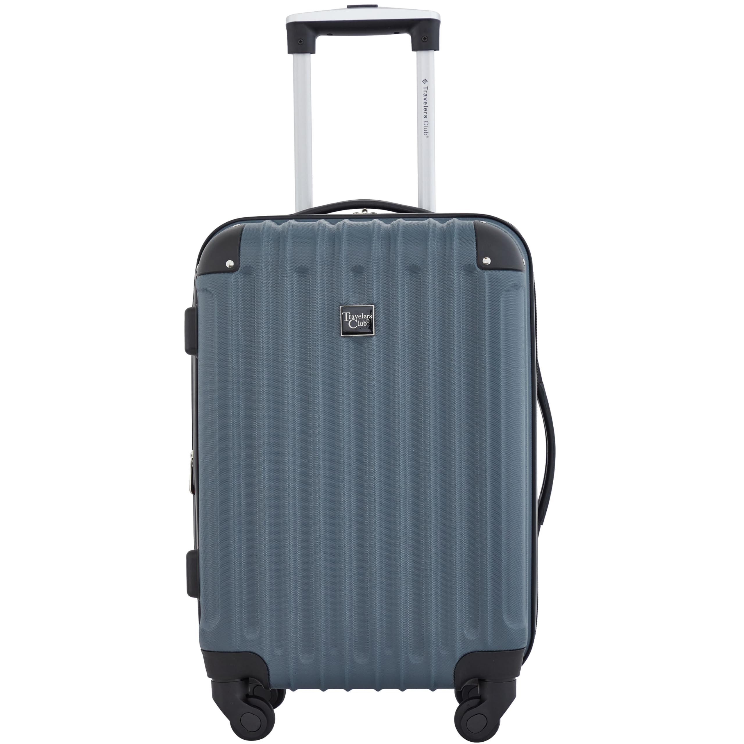 Travelers Club Midtown Hardside Luggage 4-Piece Set - Durable Spinner Suitcase with TSA Lock, Lightweight Carry On & Checked Bags for Air Travel (Slate Color) - Perfect for Family Vacations, Business Trips & International Adventures