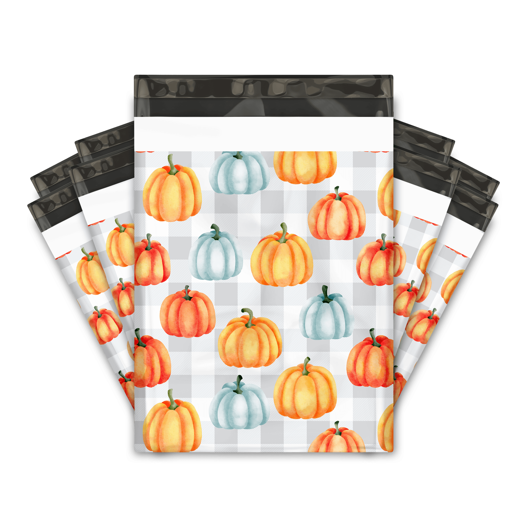 10x13 Inches Halloween Pumpkin Printed Poly Mailers - Waterproof Shipping Envelopes for Ecommerce, Mailing Bags for Seasonal Packages, Party Favors & Online Store Deliveries