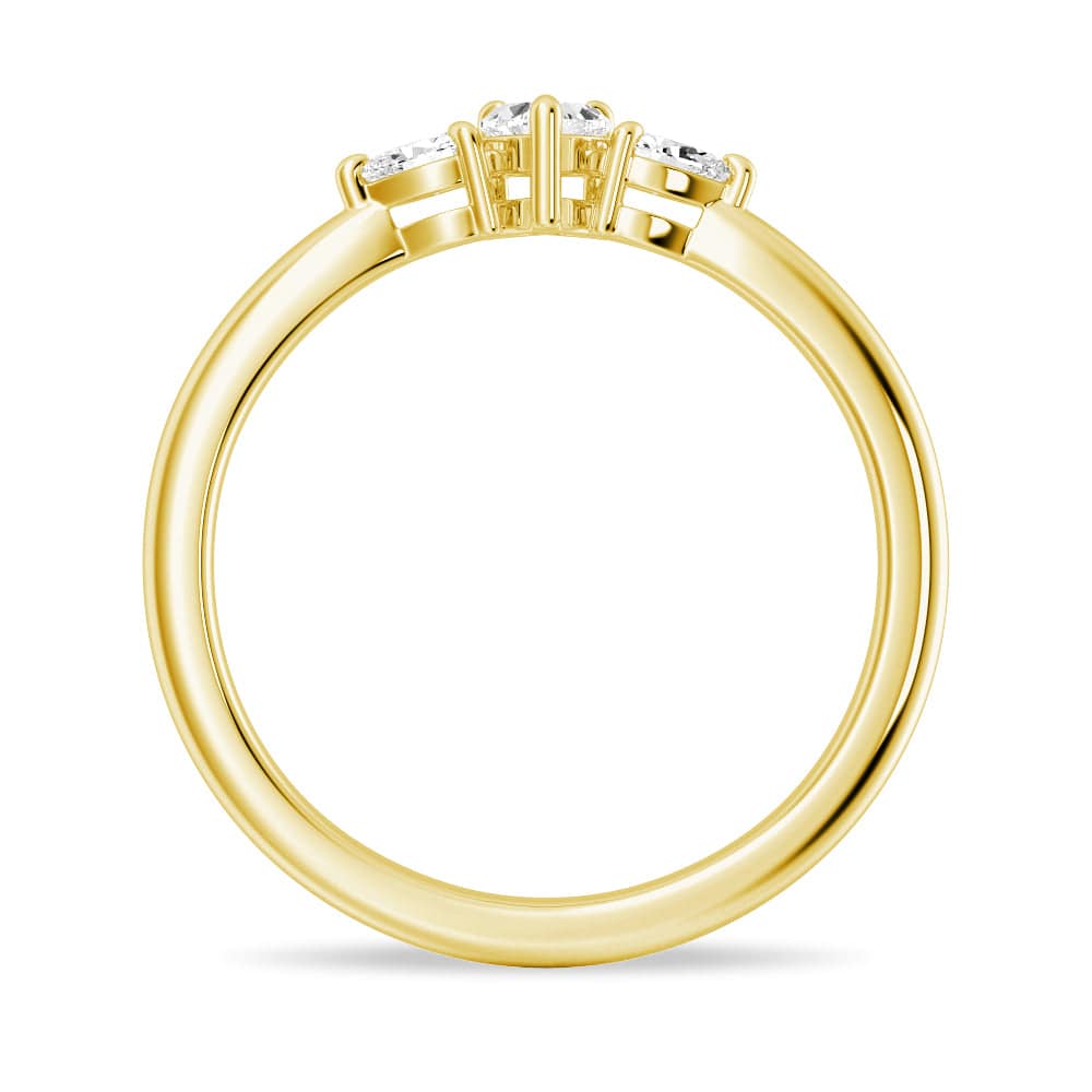Lab Grown Diamond Promise Ring with Heart & Pear Design - True Love Symbol for Engagement, Anniversary & Special Occasions