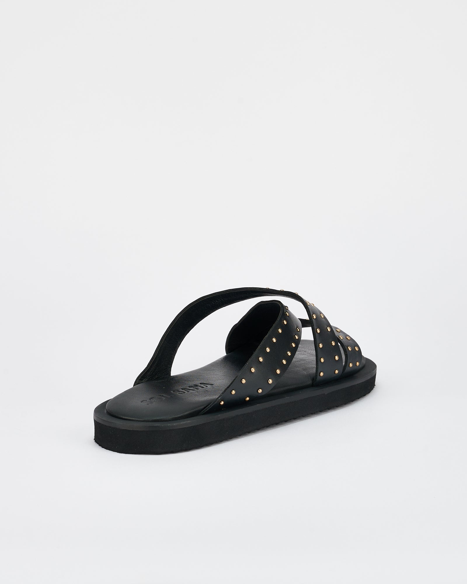 Capri Footbed Sandals for Women - Black & Gold Comfortable Flip Flops with Arch Support | Perfect for Beach, Pool, and Summer Vacation Wear
