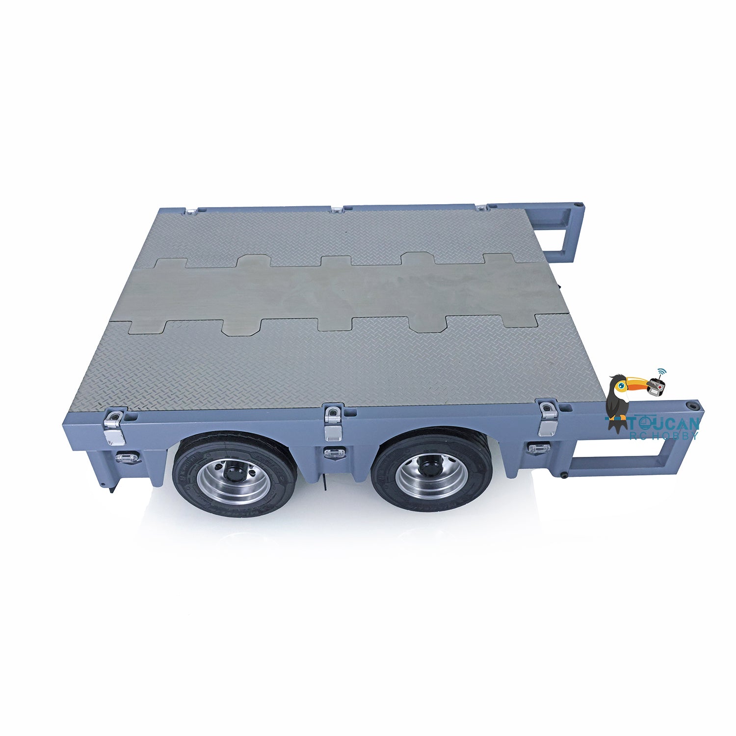NOOXION 1/14 Scale CNC Metal Heavy Duty 5-Axle Steering Trailer with 1-Axle Module for RC Tractor Truck - DIY Remote Controlled Construction Vehicle Model - Perfect for RC Enthusiasts, Construction Simulation, and Off-Road Play