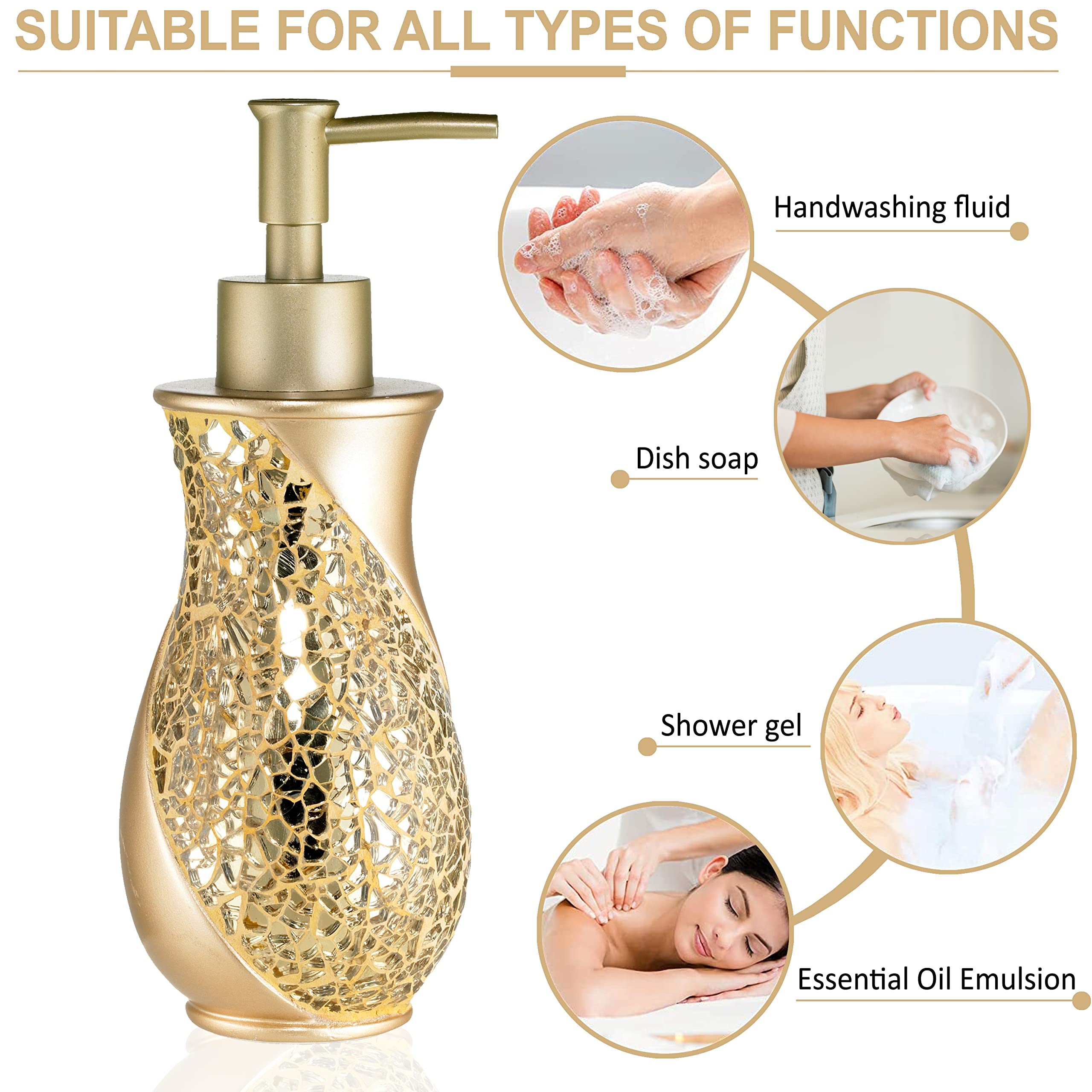 Premium Champagne Sinatra Bath & Body Lotion Pump - Luxury Moisturizing Hand & Body Lotion Dispenser for Spa, Bathroom & Home Use