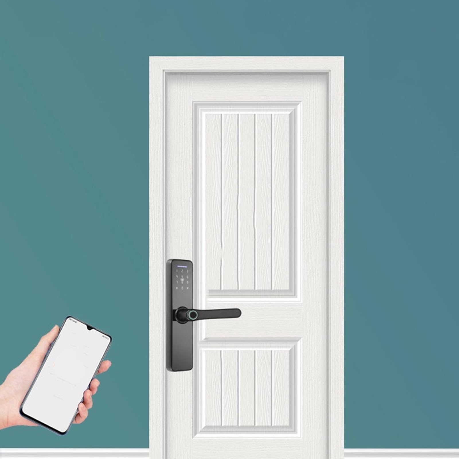 Dioche Smart Fingerprint Door Lock - 5-in-1 Keyless Entry with WiFi, Anti-Theft Security, Black | Perfect for Home, Office & Airbnb Smart Access Control