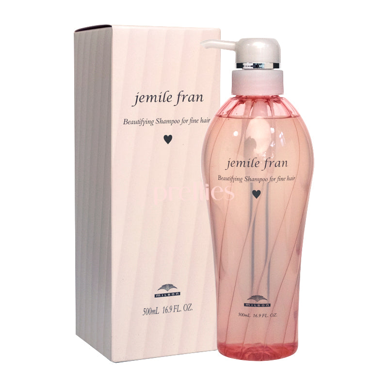 Milbon Jemile Fran Shampoo 500ml - Moisturizing & Nourishing for Dry Hair (Pink) | Professional Salon Quality for Daily Hair Care & Styling