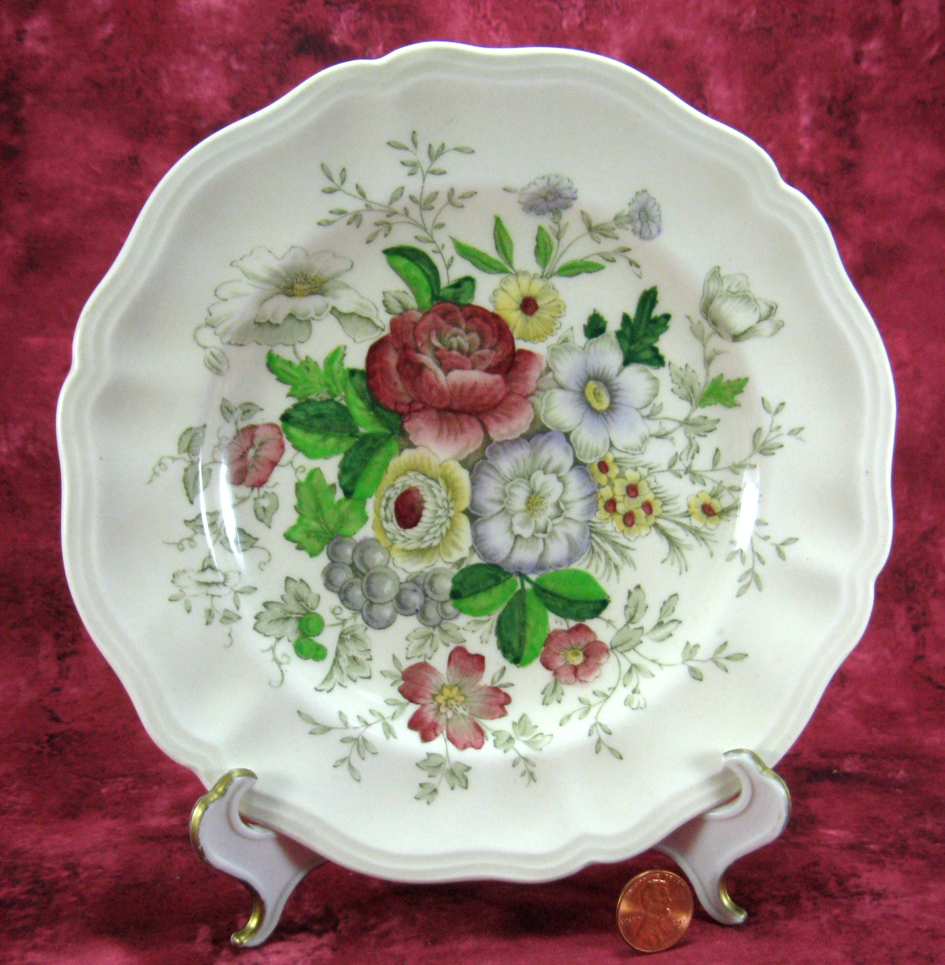 Royal Doulton Malvern Hand-Painted Floral Salad Plate - Elegant Dinnerware for Fine Dining & Special Occasions - Perfect for Salads, Desserts & Formal Table Settings
