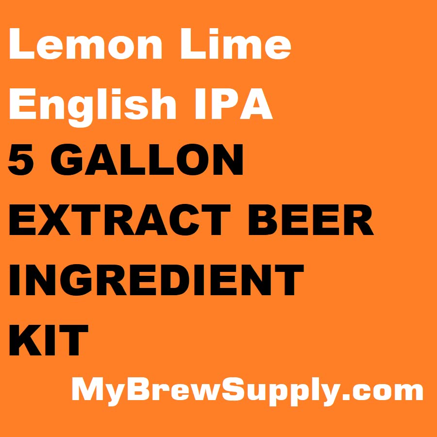 My Brew Supply Lemon Lime English IPA 5 Gallon Extract Beer Brewing Kit - Home Brewing Starter Kit for Craft Beer Enthusiasts | Perfect for Homebrewing Parties & Gifts