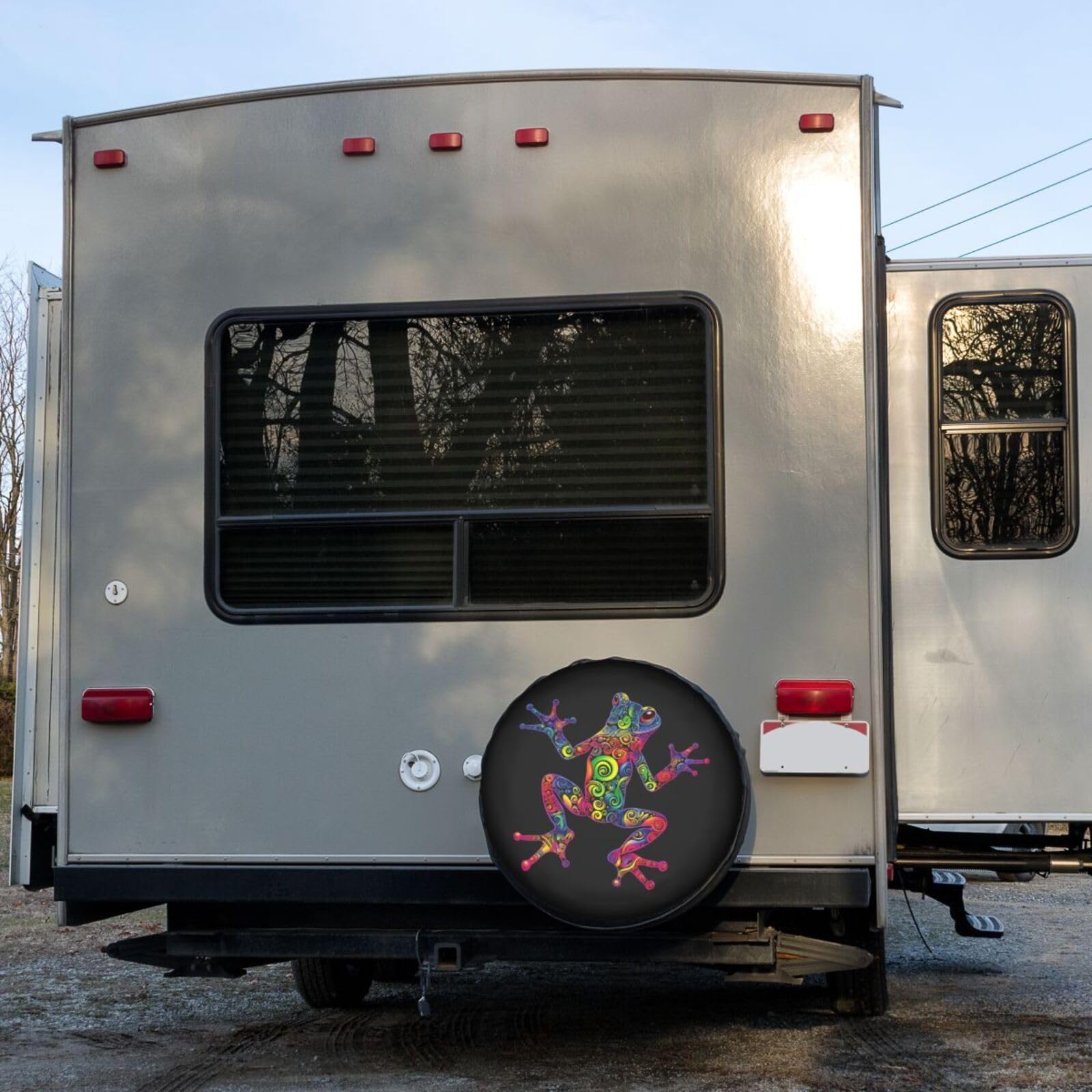 Boho Frog Tree Spare Tire Cover - 17 Inch Dust-Proof Wheel Protector for Trailer, RV, SUV & More | Perfect for Outdoor Adventures & Road Trips