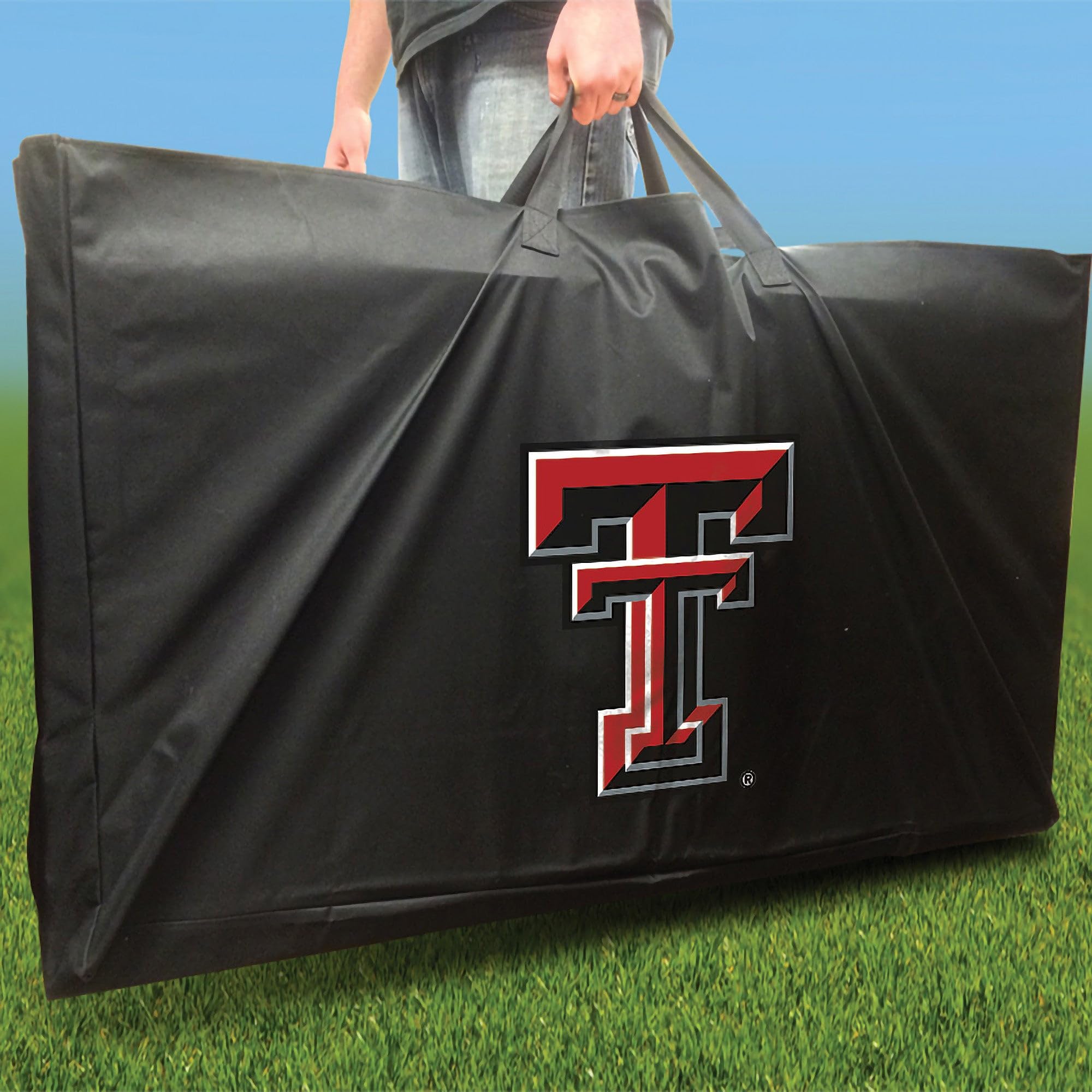 Skip's Garage Texas Jersey Cornhole Board Set - 2 Boards & 8 Team Logo Bags - Custom Size & Accessories - Perfect for Tailgating, Backyard BBQs & Outdoor Parties