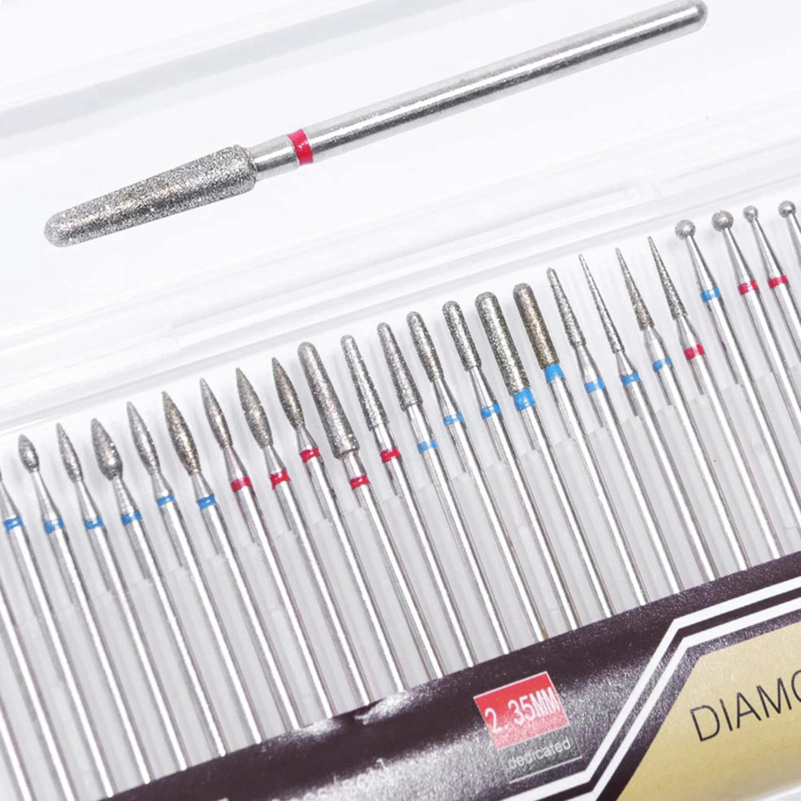 ANKROYU 30 Pcs Diamond Coated Nail Drill Bits Set - Professional Electric Rotary Nail File for Manicure & Pedicure, Grinding Burrs for Cuticle & Dead Skin Removal - Perfect for Salon & Home Nail Care
