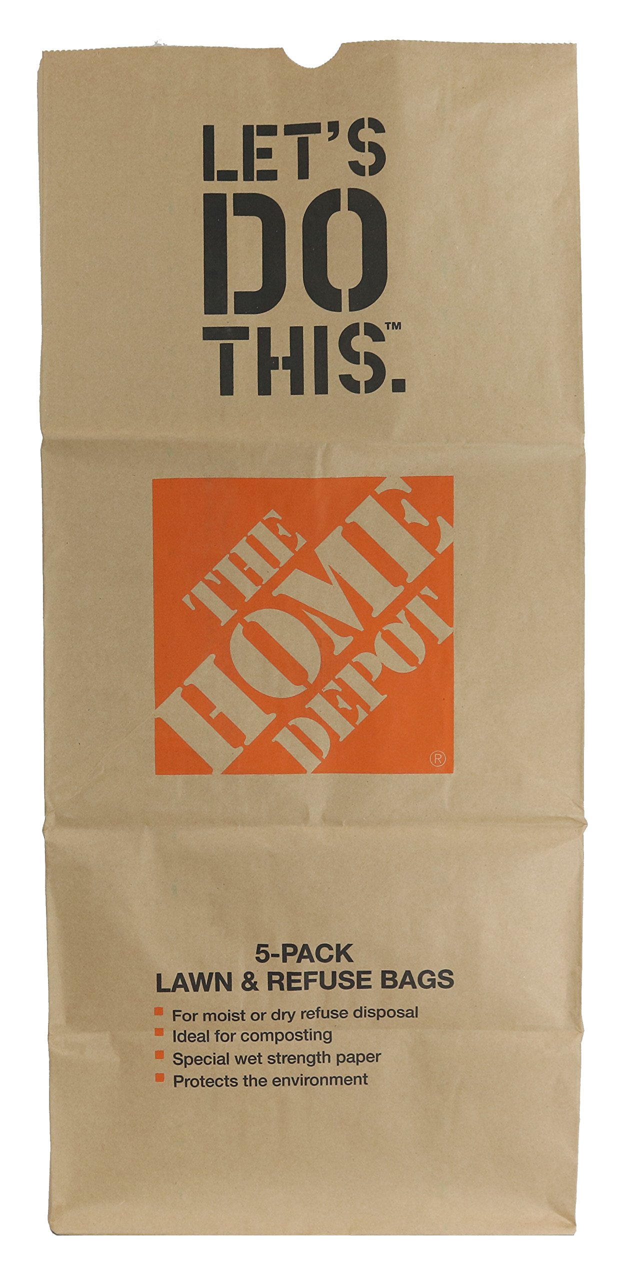 Heavy Duty 30 Gallon Brown Paper Lawn & Leaf Bags - Eco-Friendly Garden Waste Bags for Yard Cleanup (15 Count) - Perfect for Fall Leaves, Grass Clippings & Home Composting