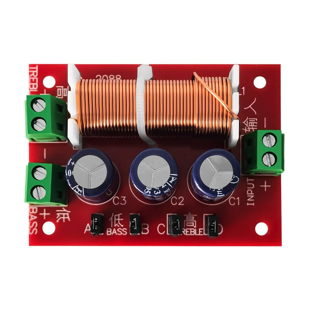 4 PCS 400W 2-Way Speaker Crossover - Audio Frequency Divider & Adjustment Filter for 2-16 Ohm Speakers - Perfect for Home Theater, Car Audio & DJ Setups