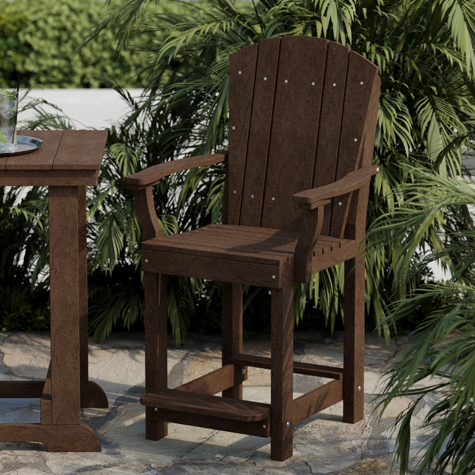 Heritage 3-Piece Patio Counter Height Bar Set - Outdoor Bistro Table & Stools for Backyard, Deck, Garden, Poolside Dining & Entertaining