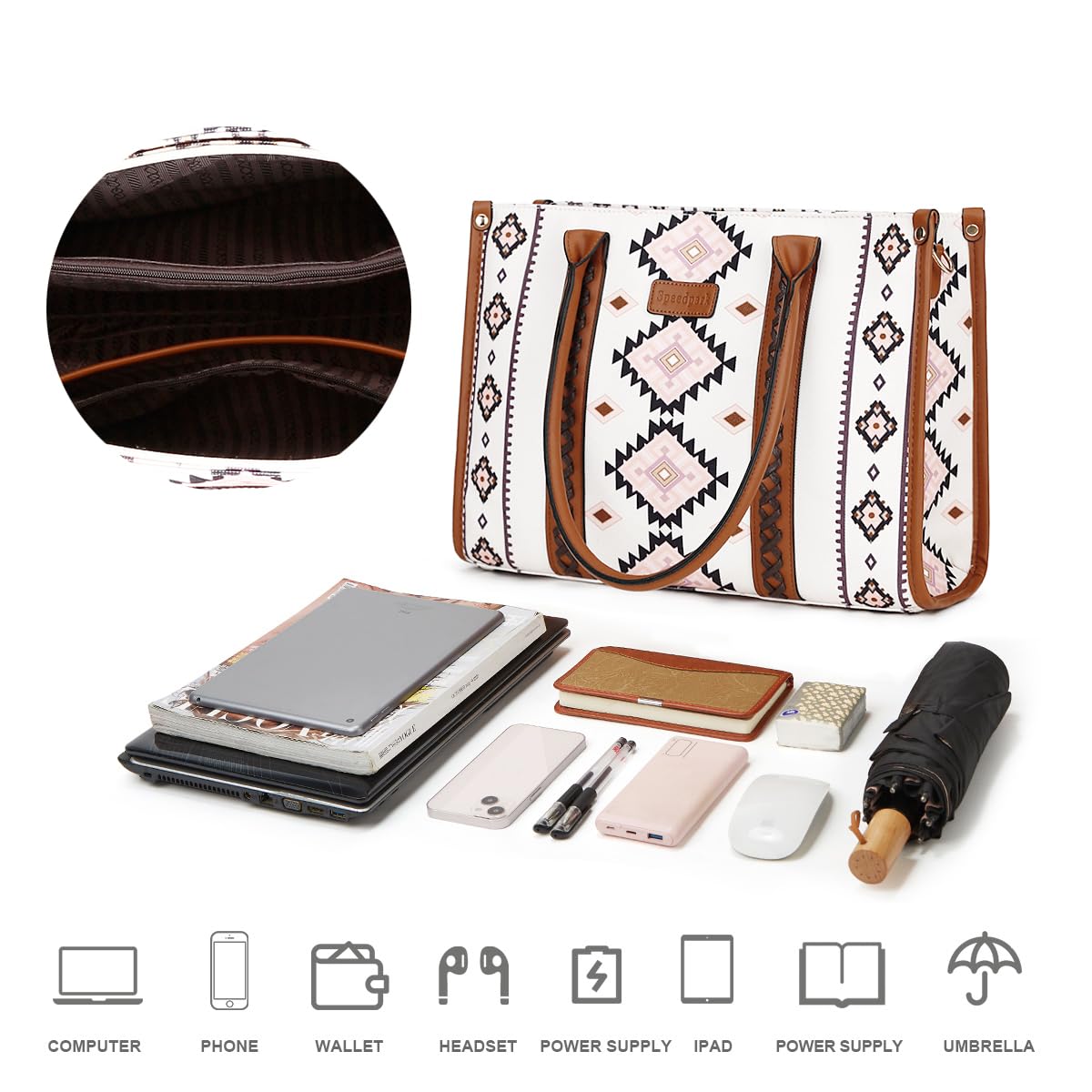 Stylish Vintage Boho Women's Tote Bag - Large Travel Work Shoulder Purse for Everyday Use, Office & Weekend Getaways