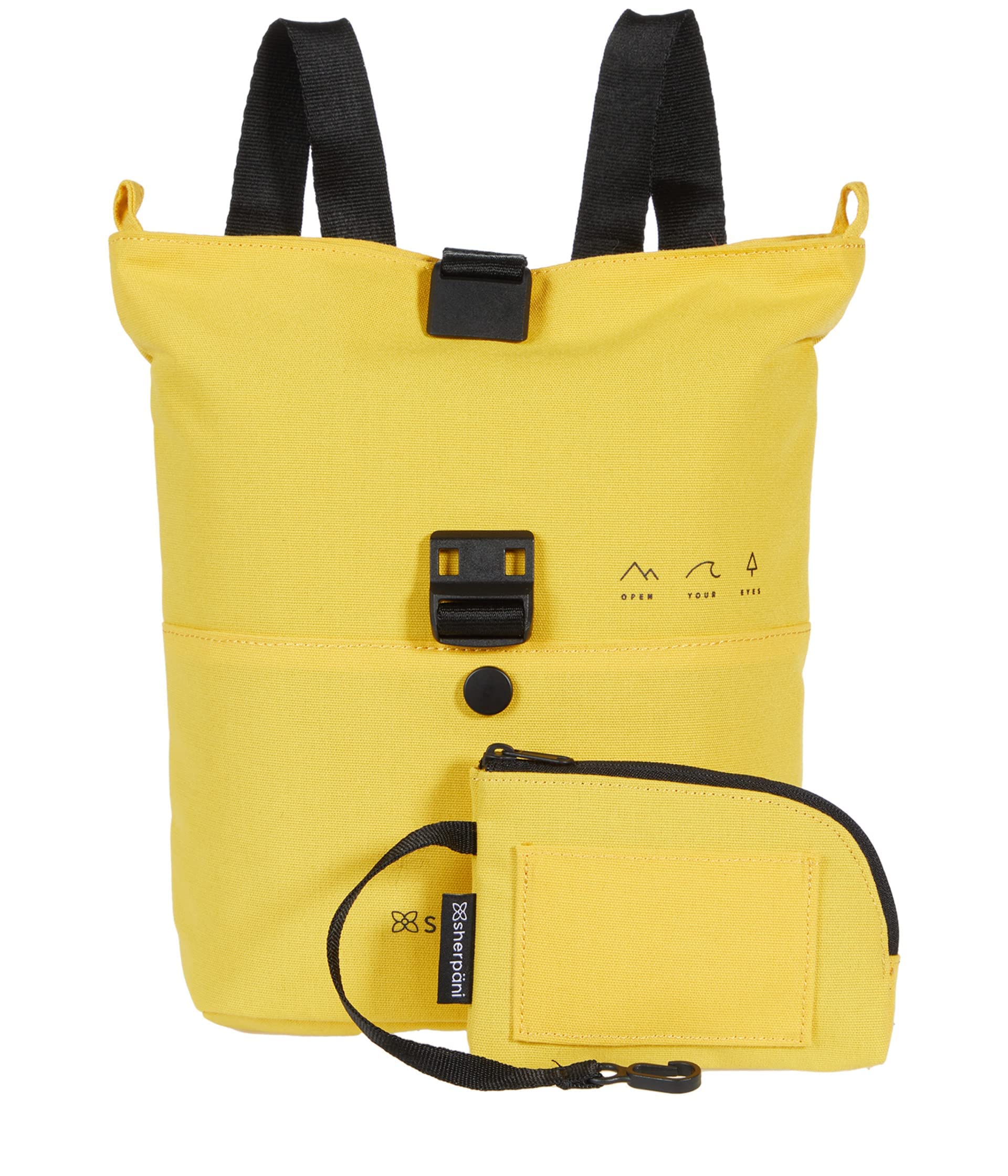 Sherpani Eiko Mini Backpack with Coin Purse - Convertible Backpack to Crossbody Bag for Women | Stylish Small Shoulder Purse for Travel, Hiking & Daily Use (Sunflower Yellow)