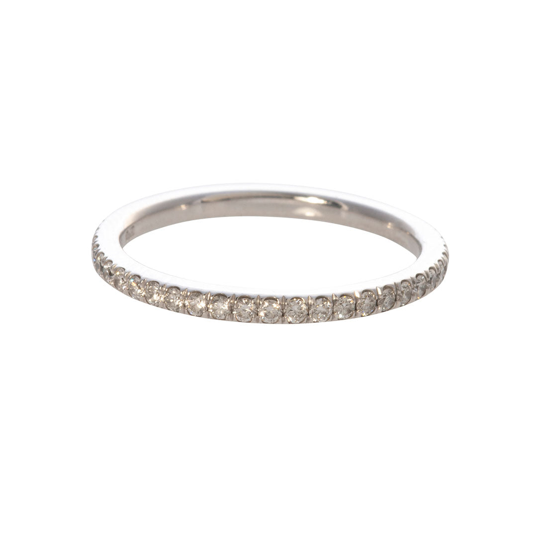 0.45 Carat Diamond Micro Pavé 14K White Gold Eternity Wedding Band Ring for Women - Perfect for Anniversary, Engagement & Bridal Jewelry Gifts