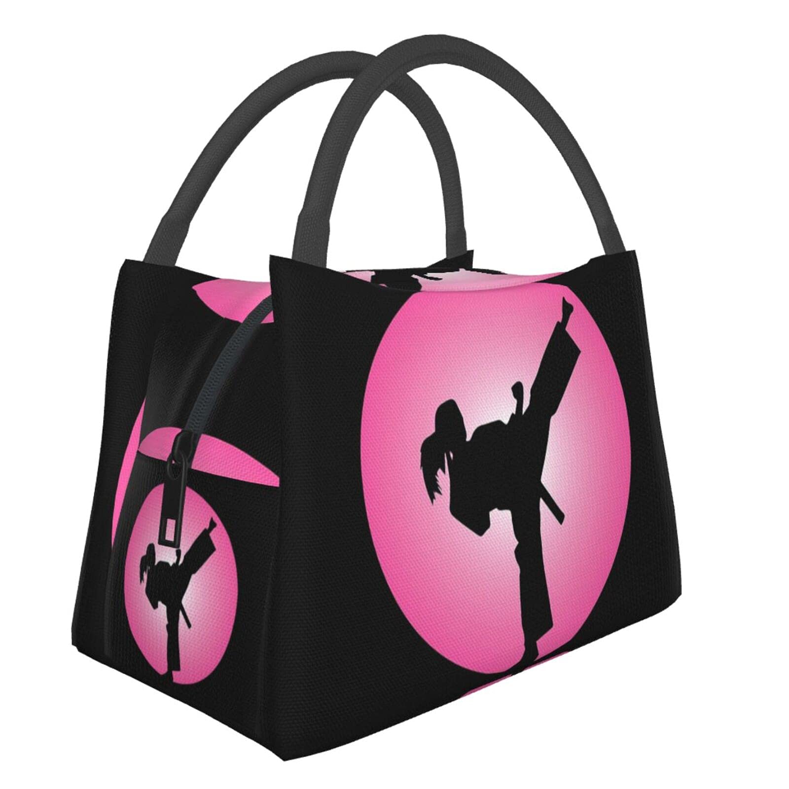 Insulated Lunch Box Cooler Tote Bag for Adults - Large Reusable Lunch Bag for Work, School, Travel & Picnic - Perfect for Office, Gym & Outdoor Activities (Taekwondo Design)