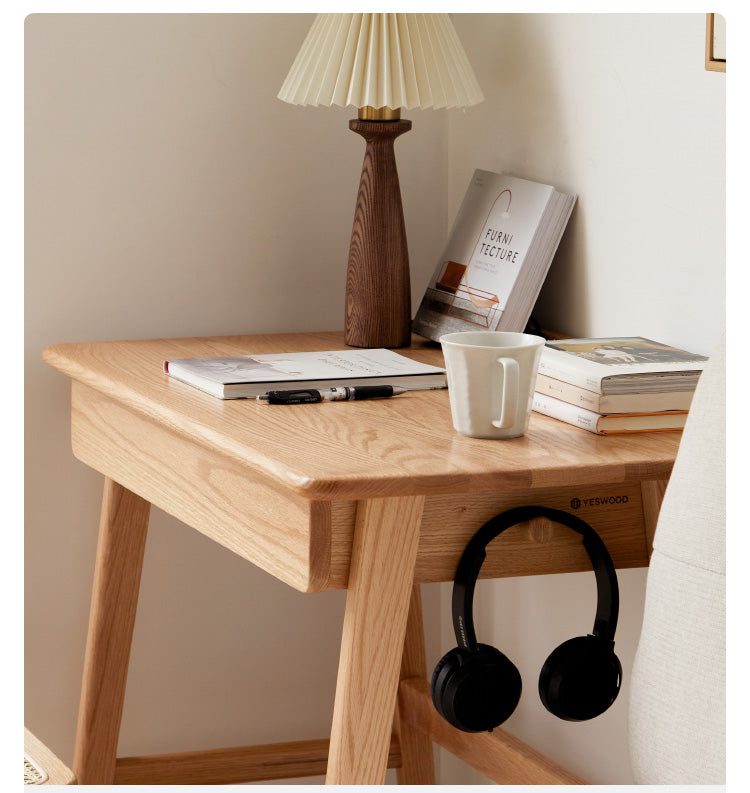 Solid Oak Wood Office Desk - Modern Console Table for Home & Office - Perfect for Workspaces, Living Rooms & Entryways