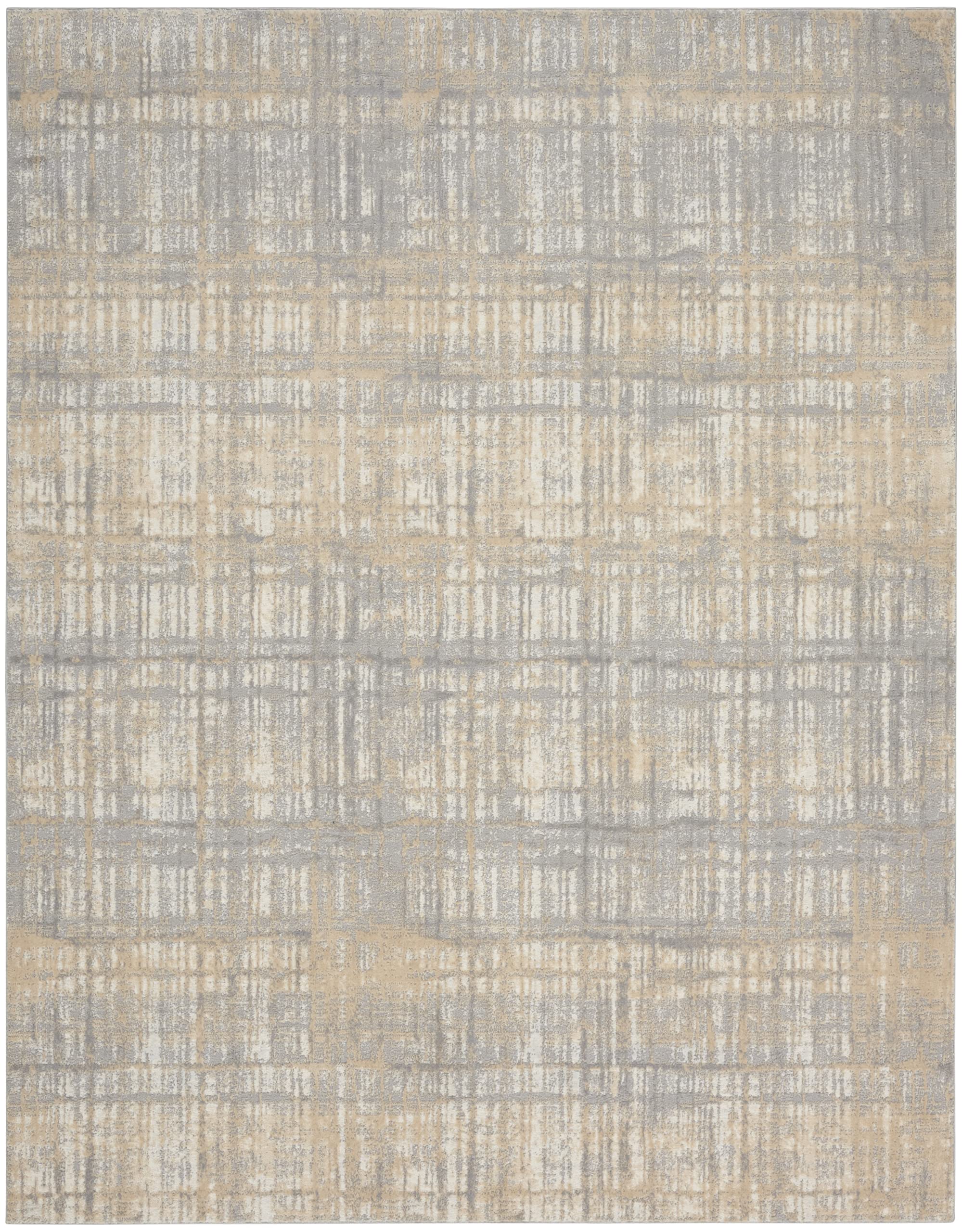 Calvin Klein CK005 Modern Grey/Ivory 8x10 Area Rug - Non-Shedding, Easy Clean - Perfect for Bedroom, Living Room, Dining Room & Kitchen Decor