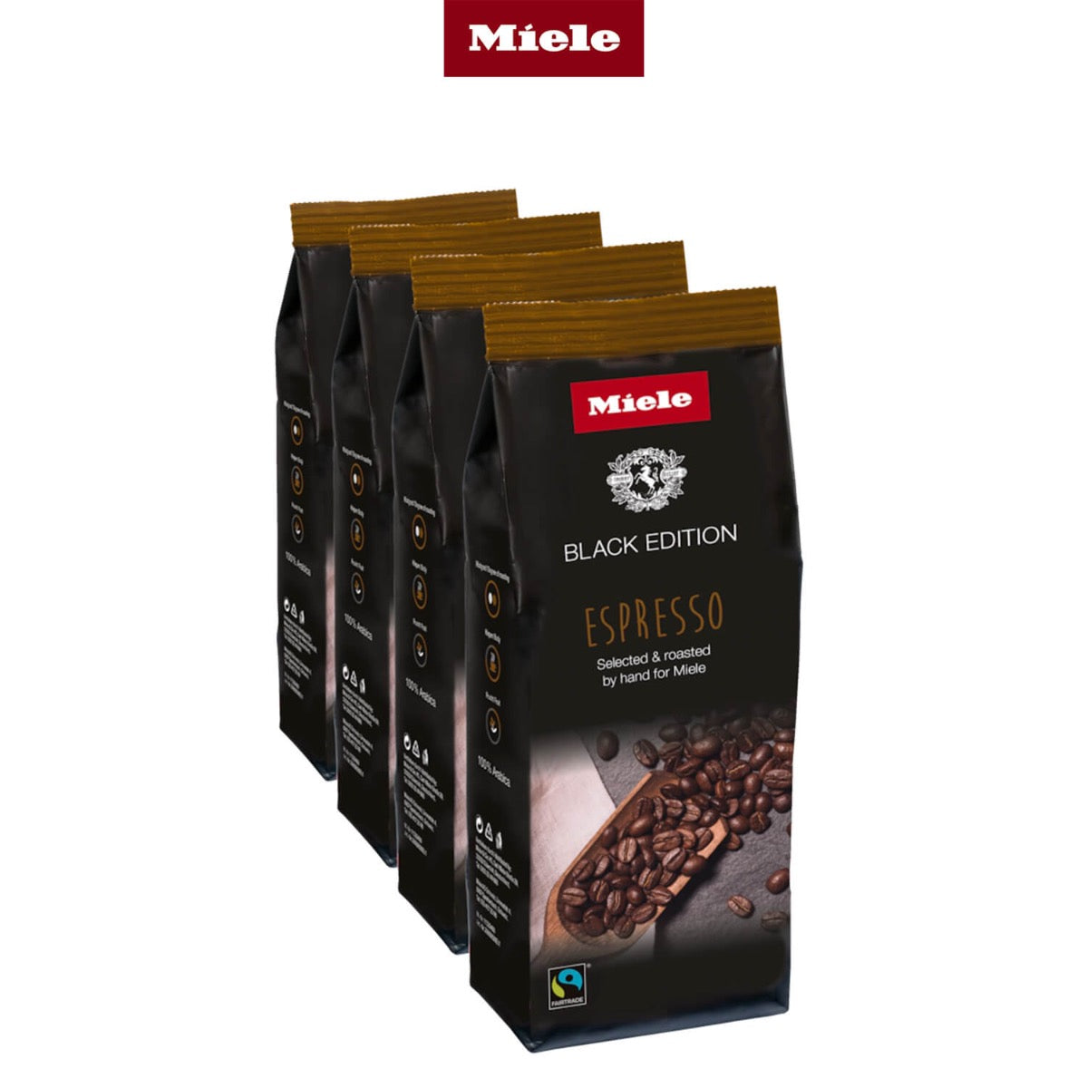 Miele Premium Black Edition Espresso Coffee Pods - 4 Pack for Keurig & Nespresso Machines - Perfect for Home & Office Use