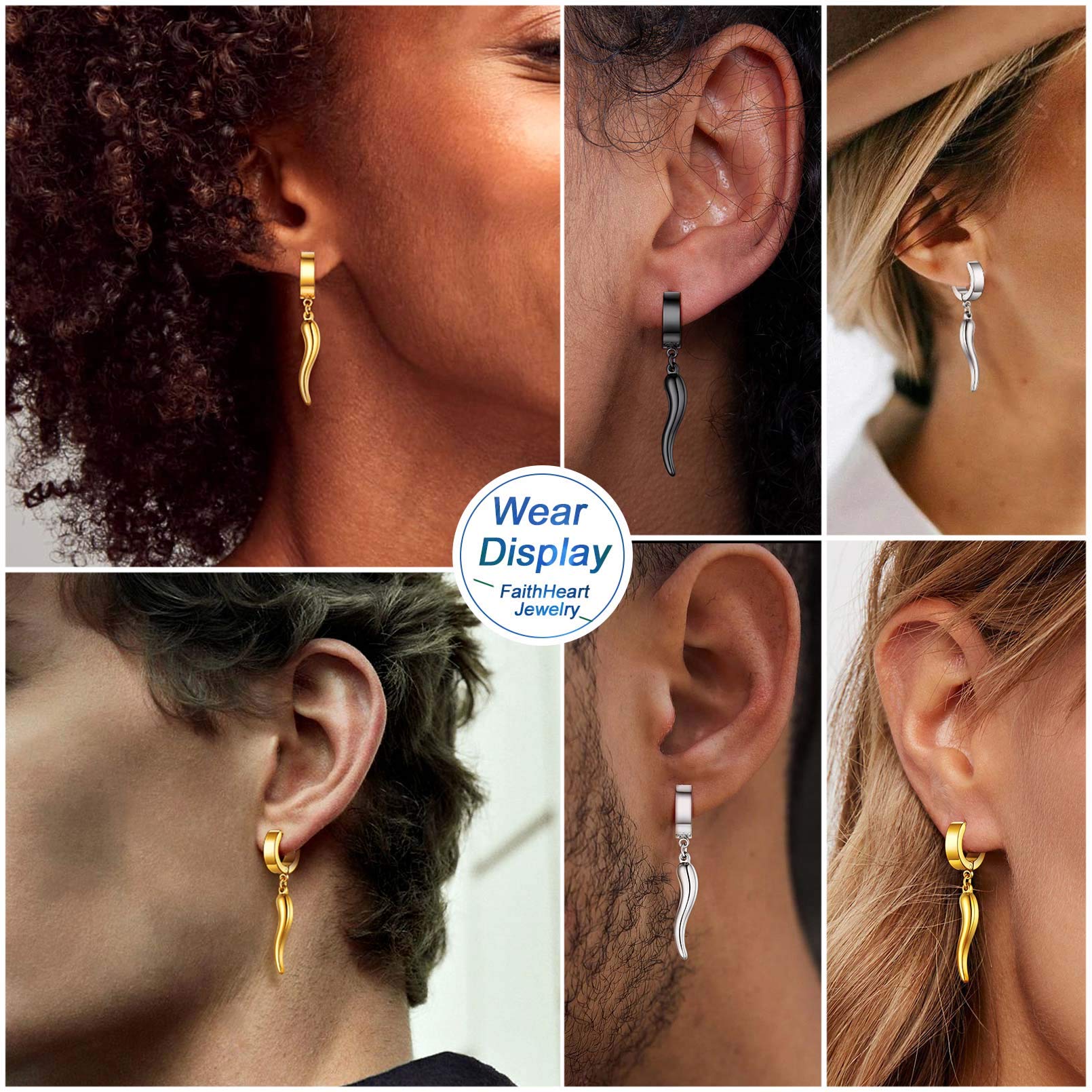 FaithHeart Women's Gold Hoop Earrings - 14K Gold Plated Stainless Steel Huggie Hoops, Lightweight Drop Dangle Earrings for Everyday Wear | Hypoallergenic, Tarnish-Resistant | Perfect Gift for Her with Elegant Gift Box | Ideal for Parties, Dating & Office Wear