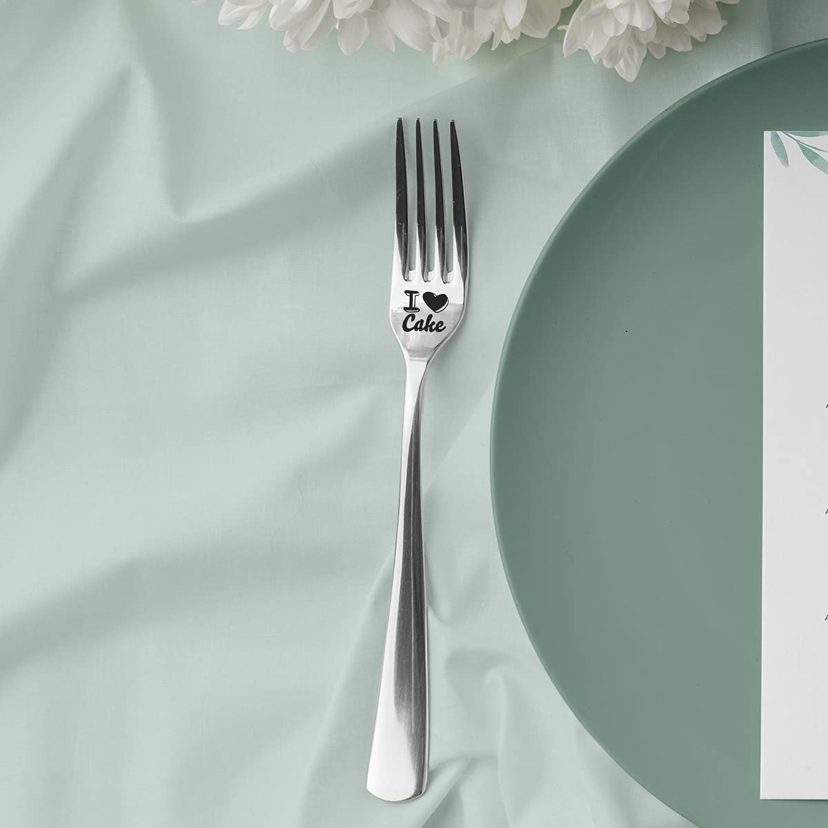 Engraved Stainless Steel 'I Love Cake' Fork - Funny Gift for Best Friend, Him, Her, Men & Women | Perfect Cake Lover Gift for Birthday, Valentine's Day, Christmas | Ideal for Dessert Parties, Baking Enthusiasts & Hostess Gifting