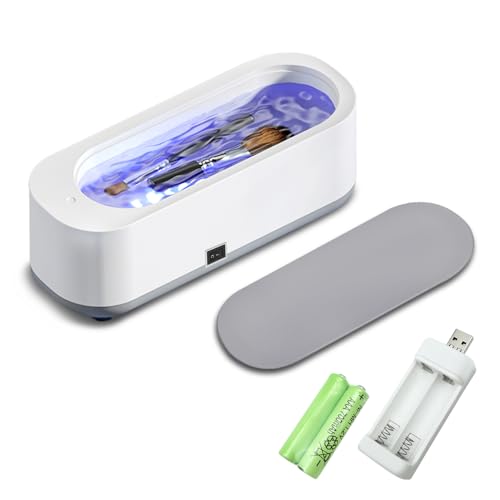 Professional 45000Hz Ultrasonic Jewelry Cleaner - 360° Deep Cleaning Portable Machine for Rings, Earrings, Necklaces, Watches, Silver, Coins & More | Perfect for Home Jewelry Care, Eyeglass Cleaning & Razor Maintenance