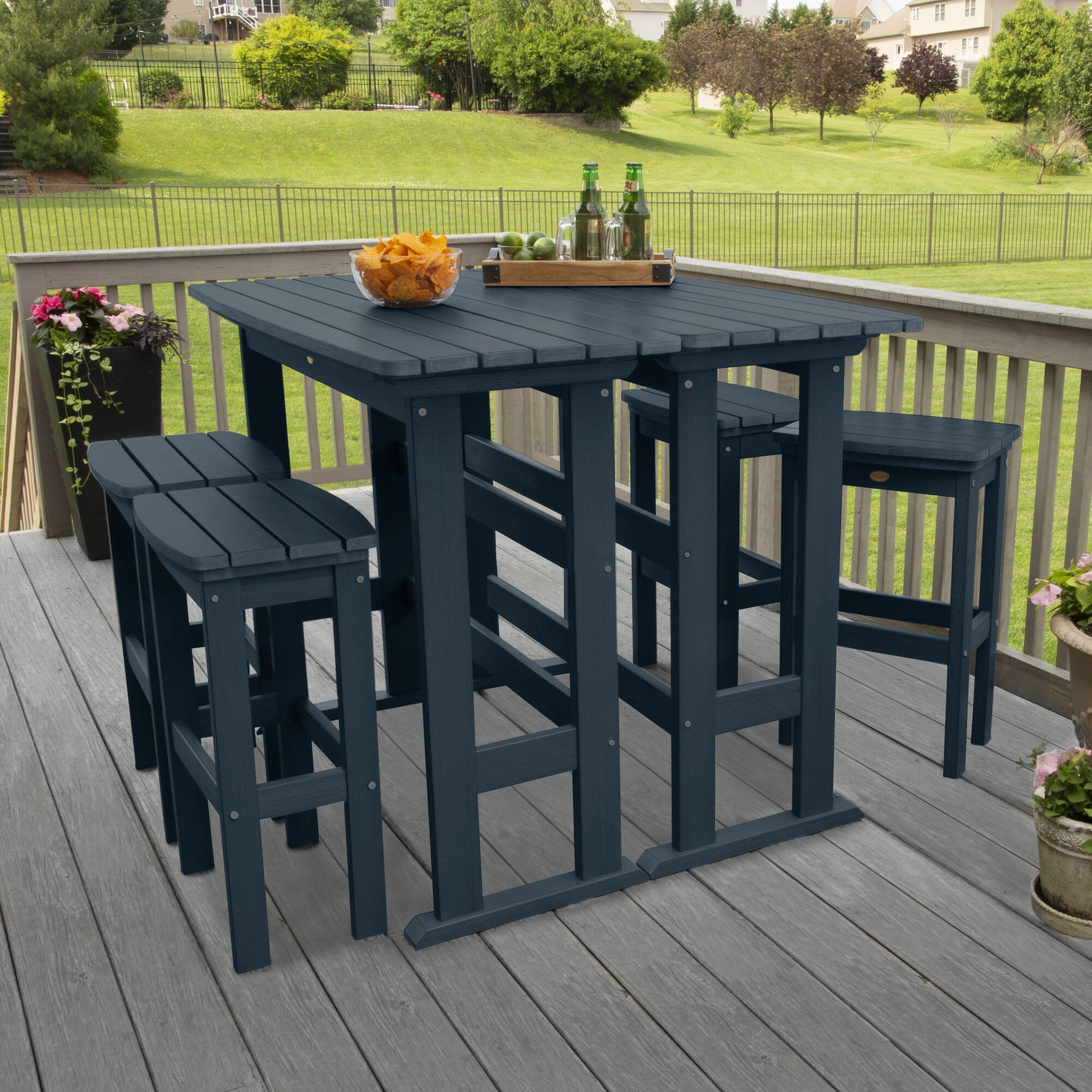 Lehigh 6-Piece Bar Height Balcony Patio Set - Outdoor Dining & Relaxing Furniture for Small Spaces