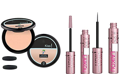 FIT YOU Women's Pressed Powder Compact - Oil Control & Skin Brightening Foundation with Mascara, Eyeliner & Headband (5-Pack) | Perfect for Oily Skin, Daily Makeup & On-The-Go Touch-Ups