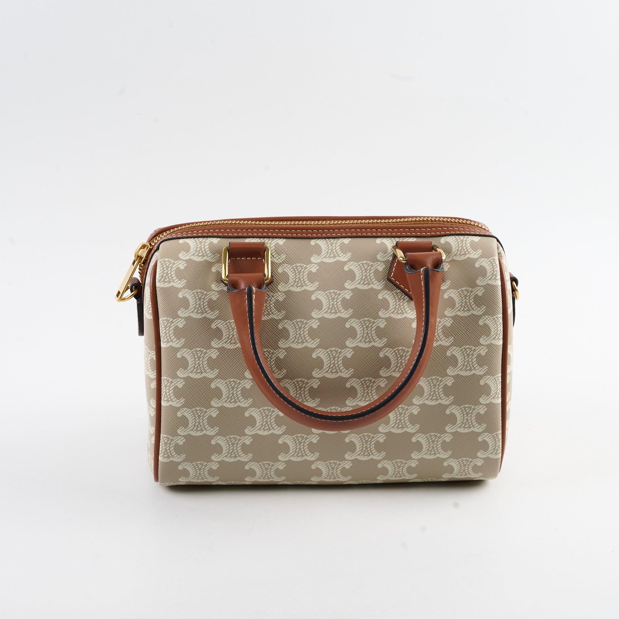 Celine Boston Small Triomphe Bag in Beige/Tan - Luxury Crossbody Handbag for Women, Perfect for Work, Travel & Everyday Use